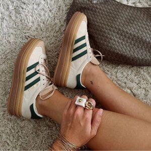 Adidas Gazelle Bold Women's Shoes - Cream / Collegiate Green 10